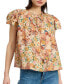 ფოტო #1 პროდუქტის Women's Candela Tie-Neck Ruffle-Sleeve Top