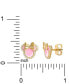 ფოტო #4 პროდუქტის Cubic Zirconia & Pink Enamel Minnie Mouse Stud Earrings in 18k Gold-Plated Sterling Silver