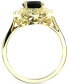 ფოტო #5 პროდუქტის Sapphire (2 ct. t.w.) & White Topaz (1/2 ct. t.w.) Halo Ring in Gold-Plated Sterling Silver (Also in Ruby & Emerald)