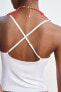 Polyamide top with criss-cross straps