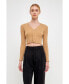 ფოტო #2 პროდუქტის Women's Long Sleeve Ruffled Knit