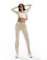 Juicy Couture diamante velour tracksuit zip hoodie co-ord in brazilian sand