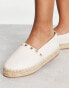 Truffle Collection Wide Fit studded espadrille shoes in beige