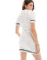 Miss Selfridge crochet contrast polo collar mini dress in cream