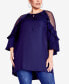 Фото #1 товара Plus Size Margot Flutter Sleeve Tunic Top