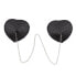 Nipple Covers with Metal Chain Black