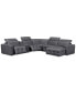 Фото #2 товара CLOSEOUT! Haigan 6-Pc. Leather Chaise Sectional Sofa with 2 Power Recliners, Created for Macy's