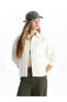 LCW Vision Düz Uzun Kollu Oversize Kadın Jean Gömlek Ceket
