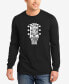 Men's Word Art Long Sleeve Guitar Head Music Genres T-shirt Черный, XL - фото #1