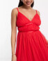 Фото #6 товара Anaya tulle maxi dress with tiered skirt in bright red