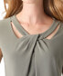 ფოტო #6 პროდუქტის Petite Twist-Neck Cutout Sleeveless Top