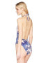 Bikini Lab 177360 Women's High Leg Halter Floral One Piece Swimsuit Sz. XL