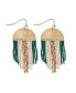 Фото #1 товара INK + ALLOY Claudia 3 Color Stripe Short Beaded Fringe Earrings Emerald