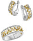 ფოტო #2 პროდუქტის EFFY® Diamond Multi-Cluster Hoop Earrings (1/2 ct. t.w.) in 14k White Gold & Yellow Gold, 0.59"