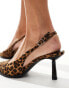 Фото #4 товара Bershka kitten heel court shoes in leopard print