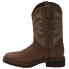 Justin Boots Inji Embroidered Square Toe Cowboy Womens Brown Casual Boots GY998