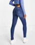 Noisy May Callie high waisted skinny jeans in mid blue wash