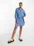 Фото #4 товара Платье ASOS Mini-Jeanskleid с поясом, средняя стирка