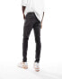 ASOS DESIGN spray on jeans with power stretch in washed black