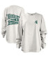 Women's White Michigan State Spartans Pennant Stack Oversized Long Sleeve T-shirt
