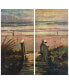 "Coastal Paradise Found" Fine Giclee Printed Directly on Hand Finished Ash Wood Wall Art, 60" x 60" x 1.5", Set of 2