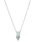 ფოტო #1 პროდუქტის Simulated Opal (3/8 ct. t.w.) & Cubic Zirconia Pendant Necklace in Sterling Silver, 16" + 2" extender, Created for Macy's