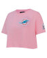 Фото #4 товара Women's Pink Miami Dolphins Cropped Boxy T-shirt