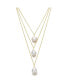 Фото #1 товара Sterling Silver 14K Gold Plated with Freshwater Pearl Layered Necklace
