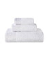 Фото #1 товара Wisteria Cotton Floral Embroidered Jacquard Border Towel, 3 Piece Set