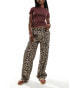 Фото #2 товара ONLY wide leg trousers in leopard print