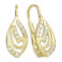 Timeless yellow gold earrings with zircons 239 001 00664