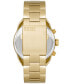 ფოტო #3 პროდუქტის Men's Spiked Gold-Tone Stainless Steel Bracelet Watch, 49mm