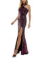 Фото #3 товара Juniors' Sequined High-Slit Evening Gown