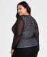 Фото #2 товара Trendy Plus Size Scoop-Neck Long-Sleeve Lace Top, Created for Macy's