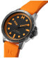 Men's Minimal Sport Automatic Orange Silicone Strap Watch 45mm