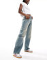 Фото #2 товара ASOS DESIGN mid rise baggy boyfriend jeans in pale blue