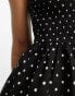 Фото #3 товара ASOS DESIGN square neck shirred mini sundress in mono spot print