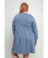 ფოტო #3 პროდუქტის Plus Size Knit Unbalanced Seam Dress