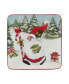 Фото #3 товара Christmas Gnomes 6" Canape Plates Set of 4, Service for 4