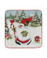 Christmas Gnomes 6" Canape Plates Set of 4, Service for 4