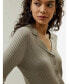 ფოტო #2 პროდუქტის Women's Lapel Collar Spun Silk Cardigan for Women