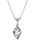 Silver-Tone Crystal Diamond Drop 16" Adjustable Necklace