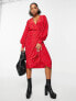 Фото #1 товара Повседневное платье Glamorous с красным цветочным узором