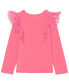 Toddler and Little Girls Long Sleeve Ruffle Bow Top