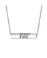 ფოტო #2 პროდუქტის Ayllu Inspirational BFF Message Love Luck Unity Words Geometric Sideways Horizontal Name Bar Necklace Red Crystal Sterling Silver