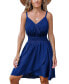 ფოტო #1 პროდუქტის Women's Surplice Smocked Waist Mini Beach Dress