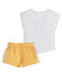 Фото #2 товара Baby Girls Two-Piece Graphic Tee Mesh Short Set