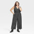 Women's Sparkle Knit Jumpsuit - Ava & Viv Black XXL