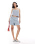 Фото #2 товара Mango pinstripe denim co-ord cami top in light blue