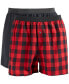 Фото #1 товара Men's 2-pk. Patterned & Solid Boxer Shorts, Created for Macy's